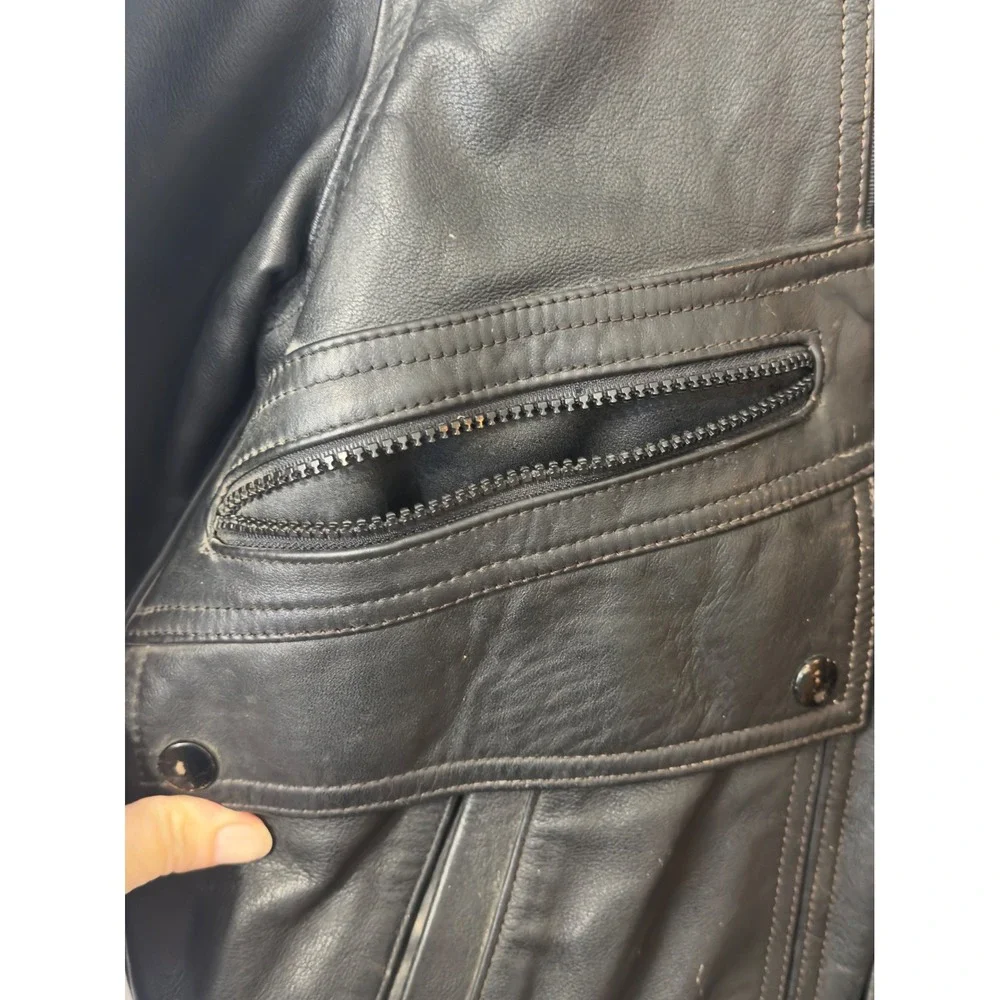Vintage‎ Hein Gericke Leather Motorcycle Jacket Mens 46 Black 1995 Sturgis